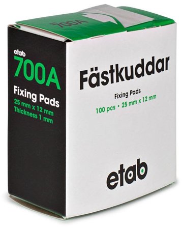 etab 700A2512Vit Fästkuddar 25x12 mm, 100-pack, Infästning