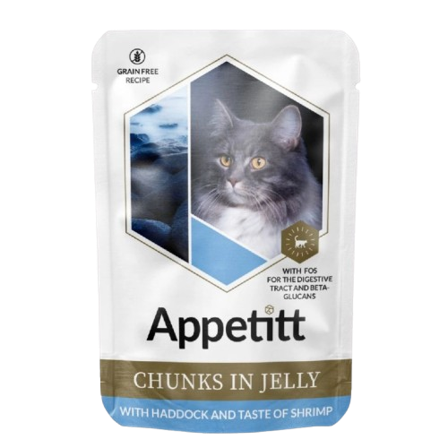 APPETITT - Kolje og reke i gele våtfôr til katt 85g - Katt - Kattefôr & kattemat - Våtfôr og våtmat - ZOO.no