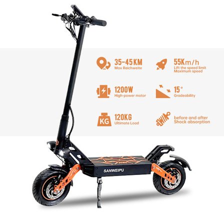 BOGIST F7-1 1000W, justerbar i tre hastigheter, 15.6AH, 10-tums elektrisk skoter, räckvidd på 40-50 km/h.