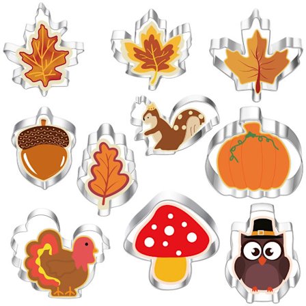 Bageforme til Småkager Kalkun Græskar Ahornblade Design Tåler Opvaskemaskine