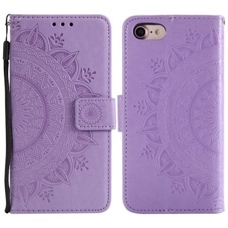SKALO iPhone 16e Mandala Lompakkokotelo - Violetti