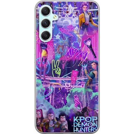 Kompatibelt Mobildeksel til Samsung Galaxy A34 Kpop Demon Hunters Neon City Lights Purple Glow Idol Energy Vibes