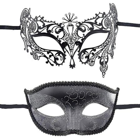 Par par venetiansk maske, 2 stk., maske til karneval, kostumebal, fest, karneval aften