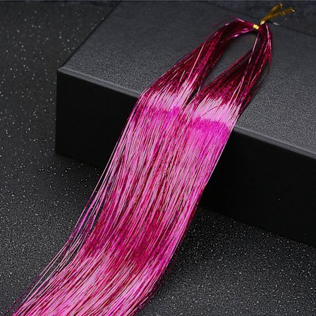 36inch Hair Tinsel Sparkling Glitter Tinsel Fairy Hair Extensions Heat Resistant Party Highlight