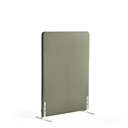 Skærmvæg ZONE, 1360x1000x46 mm, stof Rivet, hvide ben, grønblå