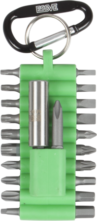 ESSVE 9980356 Bitssats med karbinhake, 22 delar, Borra & mejsla