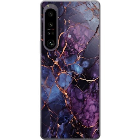 Kompatibelt Mobilskal till Sony Sony Xperia 1 IV Marmor Blå Lila