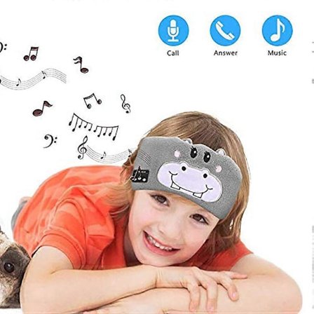 Bluetooth V5.0 Pannband för Barn, Bluetooth Sömnmask med Högtalare och Mikrofon