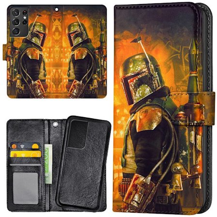 Samsung Galaxy S21 Ultra - Lompakkokotelo/Kuoret Boba Fett Star Wars