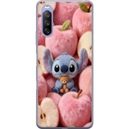 Kompatibelt Mobildeksel til Sony Xperia 10 III Lite Stitch blant rosa fluffy epler med teddy og søt kawaii-estetikk