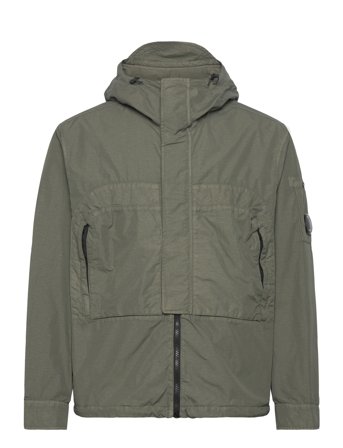 C.P. Company Nylon Flatt Hooded Jacket - Khaki green - L