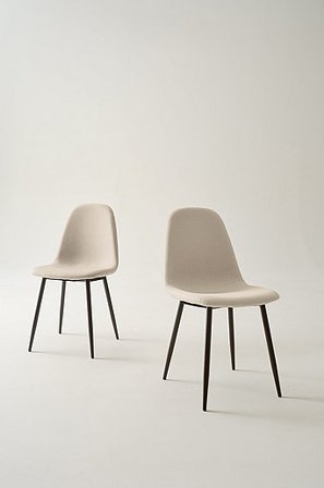 Jotex - Stol 2-pak 8009-1, Beige, Black Legs - HOLMA - Køb Spisebordsstole & køkkenstole hos Jotex