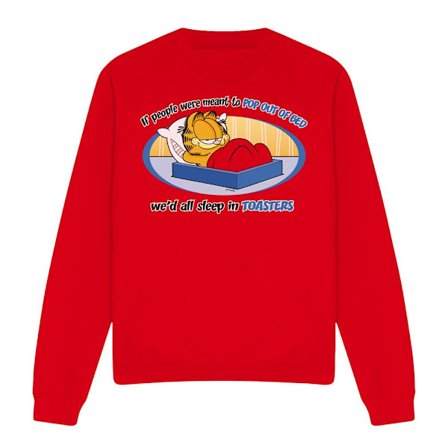 Garfield Unisex Vuxen Pop Out Of Bed Sweatshirt L Röd