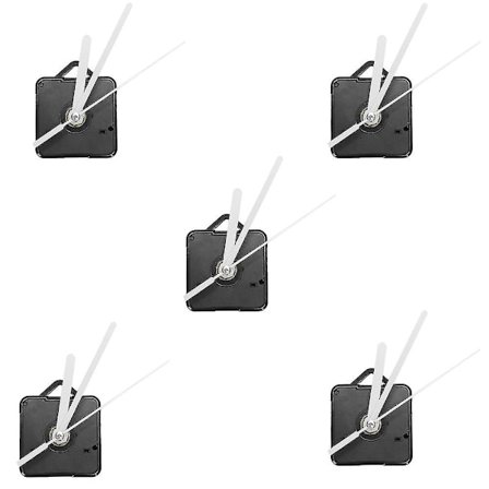 5-pack Ersättningsdelar för väggklocka, pendelrörelse, kvartsurverk, klockmotor (svart+vit) (FMY)