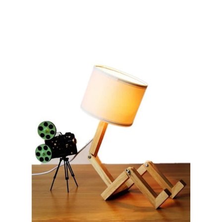 (Hvid) Skrivebordslampe - Kreativ - 220V - Justerbar - Stof - Træ - Moderne Design