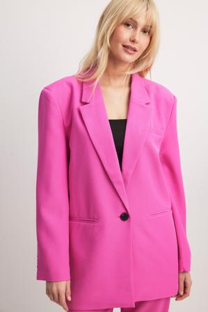NA-KD Classic Blazer oversize recyclé à épaules saillantes - Sets - Rose - EU 34