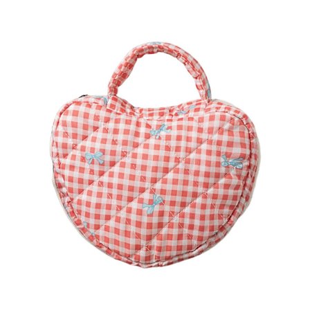 Blomsterhjerte Makeup Organizer Quiltet Vandafvisende Kosmetiktaske til Rejser Bærbar Toiletartikler Opbevaring Kvinder Brug Multifarvet