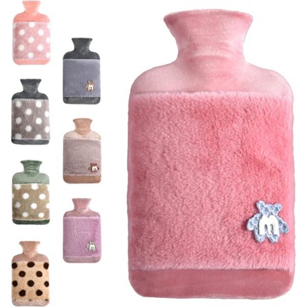 Varmtvannsflaske med trekk, 20L stor gummivannflaske for å lindre menstruasjonssmerter, nakke, skulder, magesmerter, varme hender og føtter