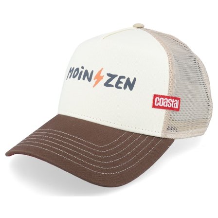 Coastal - Hft Moinzen White/Brown/Khaki A-Frame Trucker Trucker White Cap - @ Hatstore