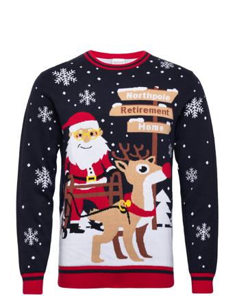 Santa's Retirement Home Strikkegenser M. Rund Krage Multi/mønstret Christmas Sweats