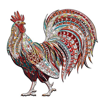 Træpuslespil Hane i træ Unik dyreformet puslespil til voksne Puslespilselskere (Hane)