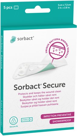 Sorbact Plaster, 5 cm x 7.2, 5 stk.