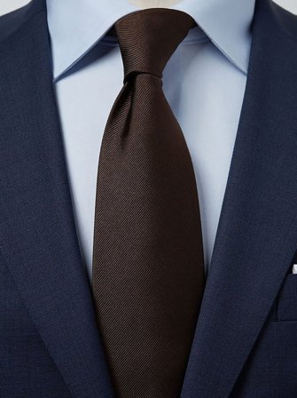 John Henric Men's Brown Tie Plain Size 8