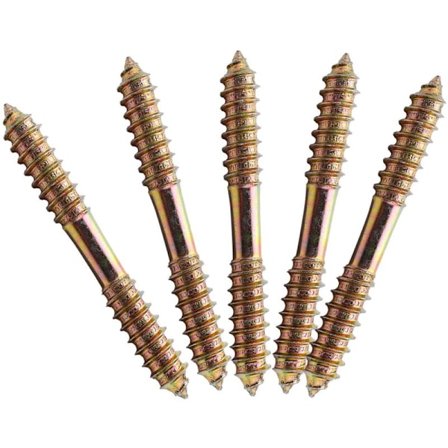 M8 5 stk 70mm x 70mm dobbel ende treskruer for snekkerarbeid