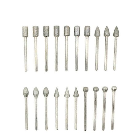 Diamant, diamantsæt til gør-det-selv udskæring, polering, gravering - 20 stk.