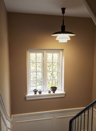 PH 5/5 taklampe - sort metall/opal glass