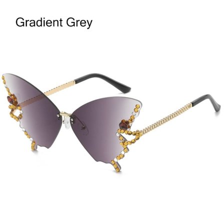 Diamond Butterfly Solbriller Bling Solbriller GRADIENT GREY