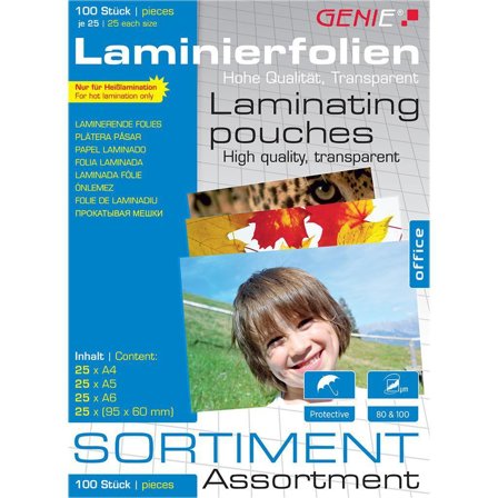 GENIE Laminiertaschen 100 Sortimentspack - Folien