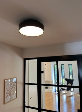 Luna taklampe Ø26 3000K - sort