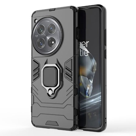 SKALO OnePlus 12 5G Armor Hybridi metallirengas kuori - Musta