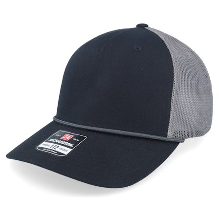 Richardson - Negro trucker Gorra - 112fpr Split Black/Charcoal/Charcoal Rope Trucker @ Hatstore