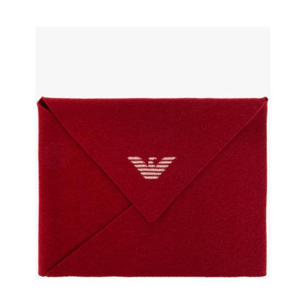 Emporio Armani, Shawl with logo Rood, unisex, Maat:ONE Size,wol