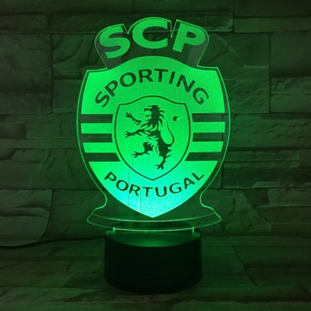 Sporting CP USB 3D Anime nattlampe Atmosfærisk LED bordlampe Julegaver til fotballfans Dekorativ lampe for barnerom