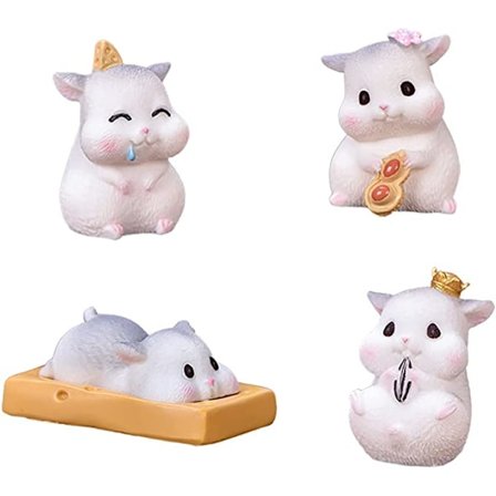 4-pack Hamster Figur Djur Leksak Tårta Dekor, Fe
