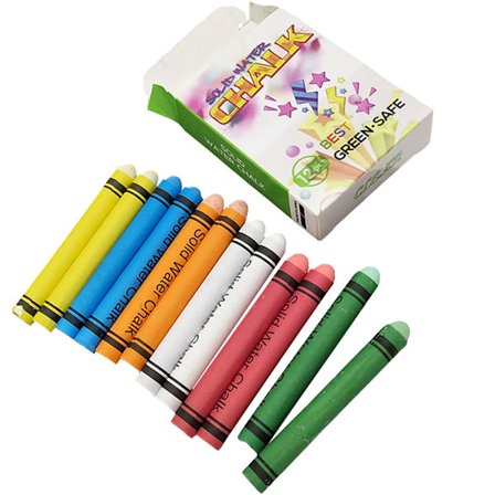 12 stk. Ikke-giftig vaskbar støvfri farget kritt for barnetavle