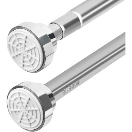 Utdragbar Duschdraperistång 50-85cm Ingen Borrning Rostfritt Stål Kompatibel med Dusch Garderob Balkongdörr