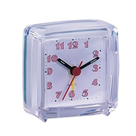 Mini Travel Clock Gradient Ljud Skrivbord Väckarklocka Snooze Night Light 3# Vit