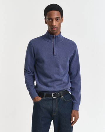 GANT Herren Sacker Rib Sweatshirt mit Reißverschlusskragen (XL) Blau