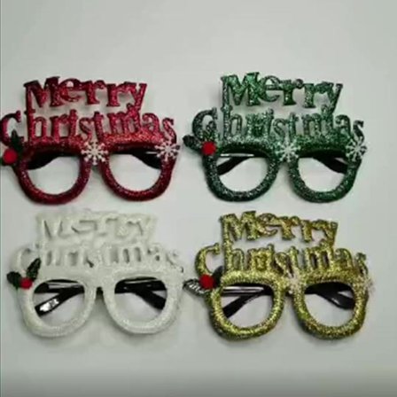 4-pack Jul Party Glasögon Jul Glitter Dekoration Kostym Glasögon Båge Glasögon