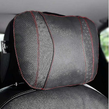Ægte læder bil nakkestøtte sæde nakkepude nakkepude pude åndbar hovedstøtte til Maybach benz s klasse bil stlying(sort enkelt)