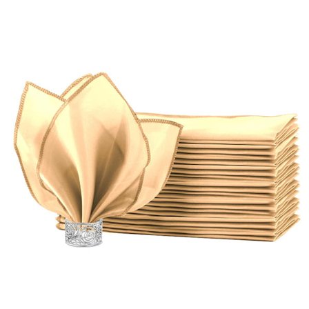Stofservietter 12 pakker, vaskbare satinservietter, 20 * 20 tommer