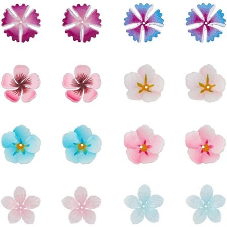 40 kpl 8 tyylin keinotekoisia trooppisia kukkasiahelmiä kesäisiä havaijilaisia kukkasiahelmiä Petunia-kukkasiahelmiä päätykappaleita muovihelmiä