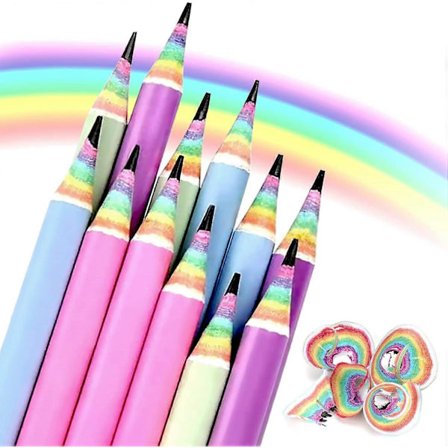 Regnbågsblyertspennor Ritning Skriva Blyertspenna, Återvinningsbart Papper