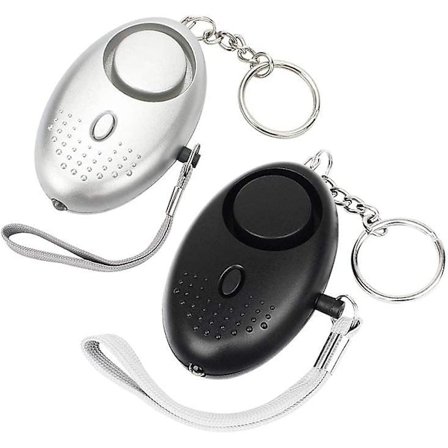 Personlig Alarm, 2-pakning Sikkerhetsalarm Nøkkelring Med LED-lommelykt