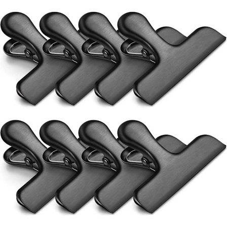 Posespenner, Heavy Duty Rustfritt Stål Chip Clips, 8-pakning Matposer Klemme Perfekt for Kjøkken Kontor for å Forsegle Kaffeposer