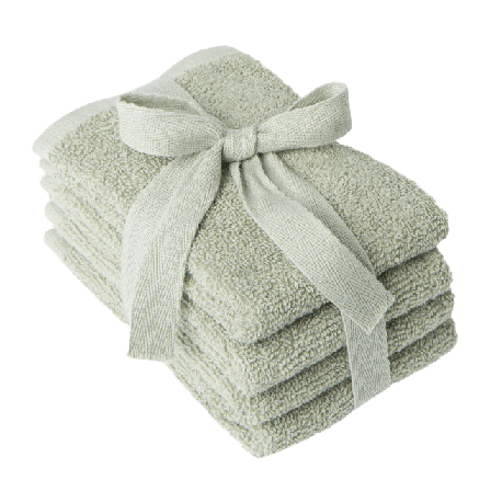Åhléns Home Ansiktshandduk STELLA, 4-pack Badrumstextilier Grön ONESIZE